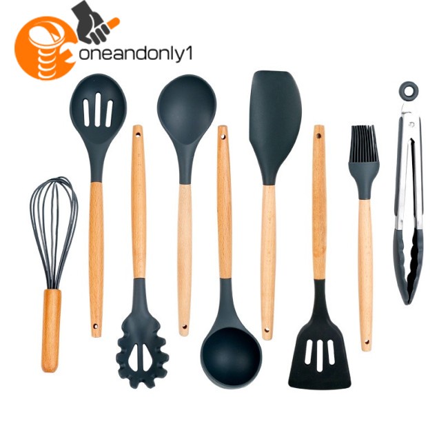 1 Bộ 12 / Dụng Cụ Nấu Ăn Bằng Silicone Chịu Nhiệt Chống Dính Tiện Dụng Cho Nhà Bếp