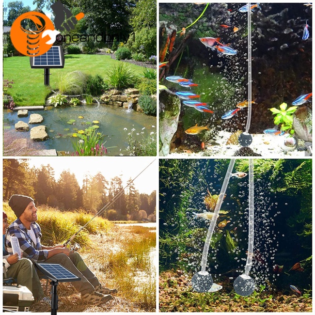 Máy Bơm Oxy Năng Lượng Mặt Trời Tích Hợp Pin Lithium 3.7v 2200mAh Ít Ồn Tiện Dụng