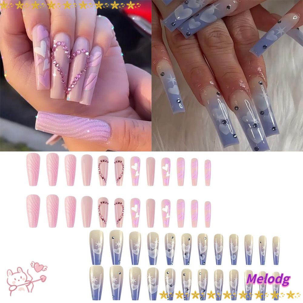 Bộ Móng Tay Giả Đầu Vuông Dạng Nhấn DIY