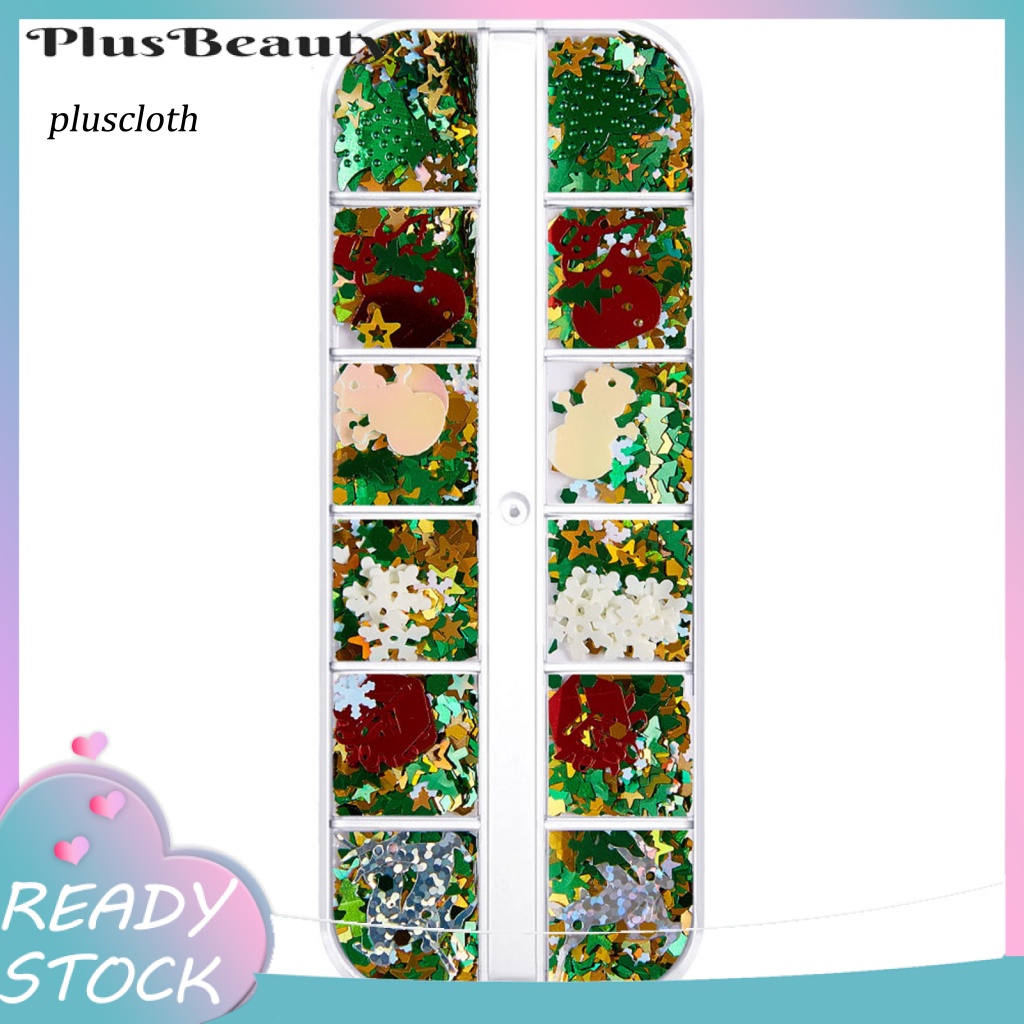 1 Hộp Phụ Kiện Trang Trí Móng Tay Nghệ Thuật Tạo Hiệu Ứng 3D Siêu Mỏng Phong Cách Giáng Sinh Cho Nữ