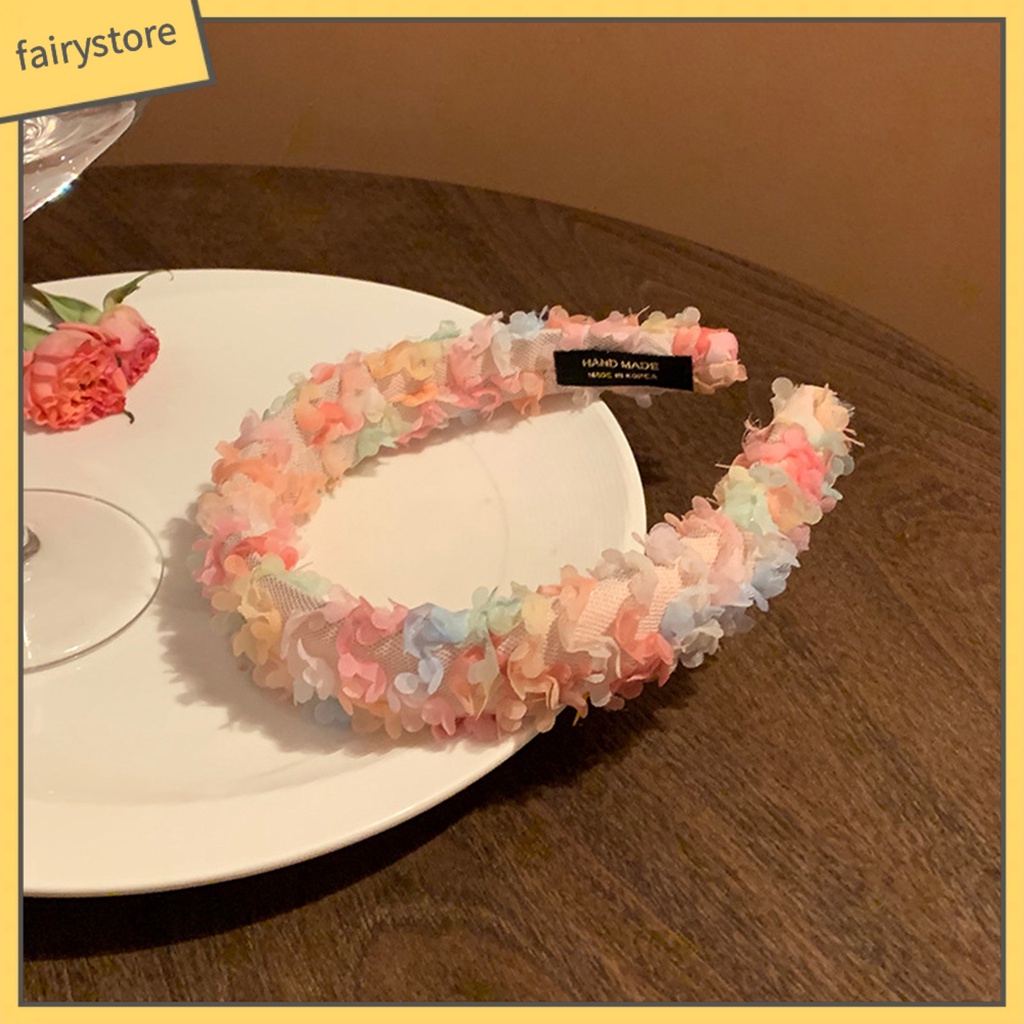 [FRO] Băng Đô Hoa Nhiều Màu Sắc Ngọt Ngào Viền Rộng Cho Nữ