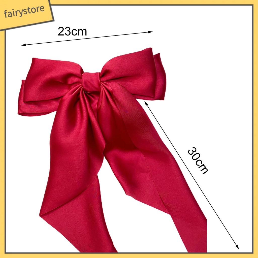 Kẹp Tóc Nơ Ruy Băng Satin Co Giãn Tốt Phong Cách Hàn Quốc Cho Bé Gái