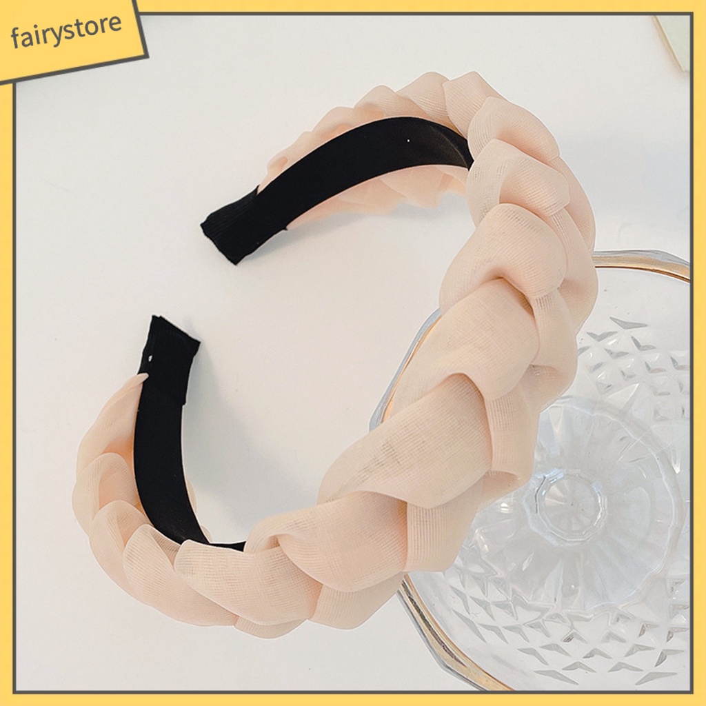 Băng Đô Rửa Mặt Sợi Lưới Bản Rộng Chống Trượt Họa Tiết Xoắn Cho Nữ