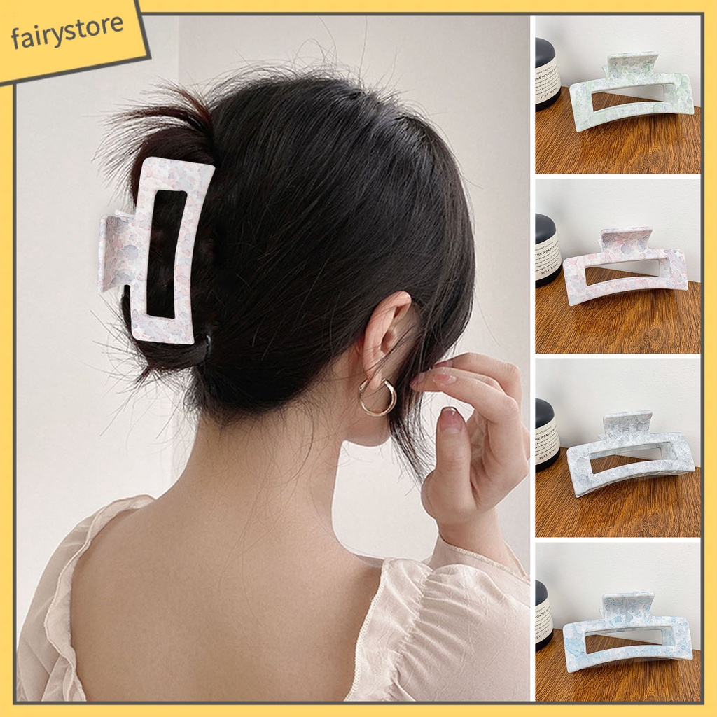 Kẹp Tóc Càng Cua Tạo Kiểu Tóc Có Răng Chống Gãy In Họa Tiết Phong Cách Vintage Thanh Lịch Dành Cho Nữ