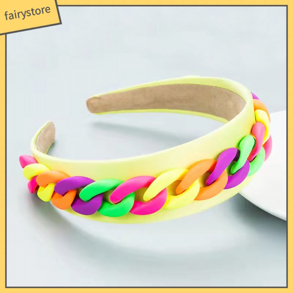 Băng Đô Cài Tóc Dạng Chuỗi Màu Sắc Macaron Xinh Xắn Cho Nữ