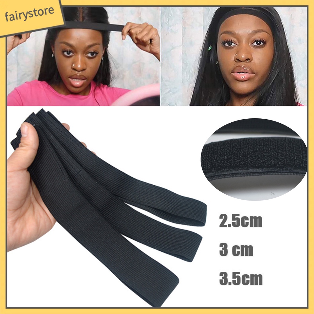 Băng Đô Cố Định Tóc Giả Màu Đen Chống Trượt Độ Co Giãn Cao