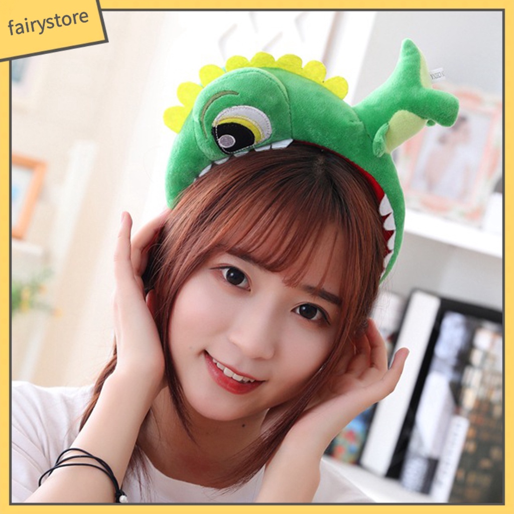 [FRO] Băng Đô Cài Tóc Bằng Cotton PP Hình Khủng Long Xanh Lá Dễ Thương Quyến Rũ Chống Vỡ Dễ Thương Để Chụp Ảnh Trang Trí Cửa