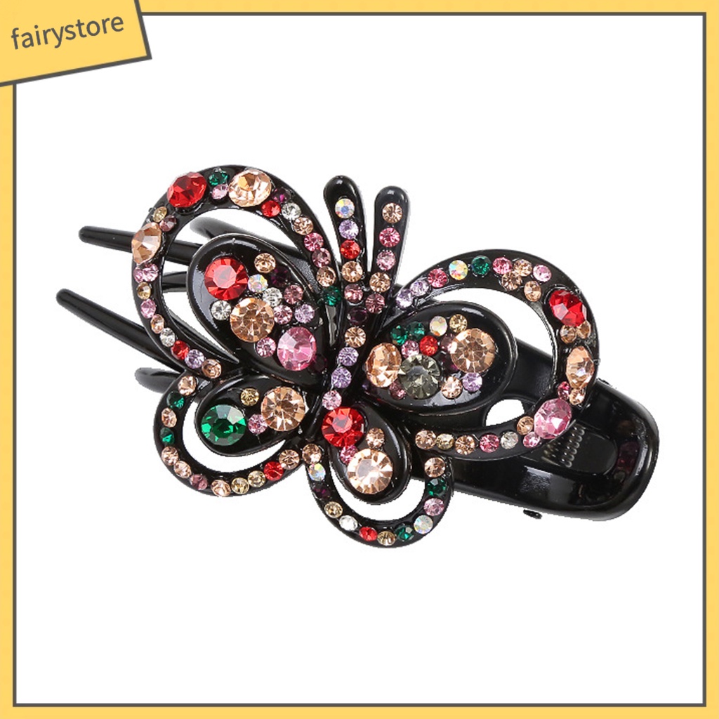 Kẹp Tóc Hình Bướm Đính Đá Chống Trượt Màu Sắc Tươi Sáng Ngọt Ngào