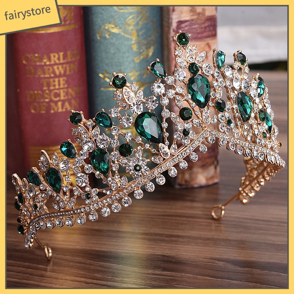 Cài Tóc Hình Vương Miện Đính Đá Lấp Lánh Cho Cô Dâu
