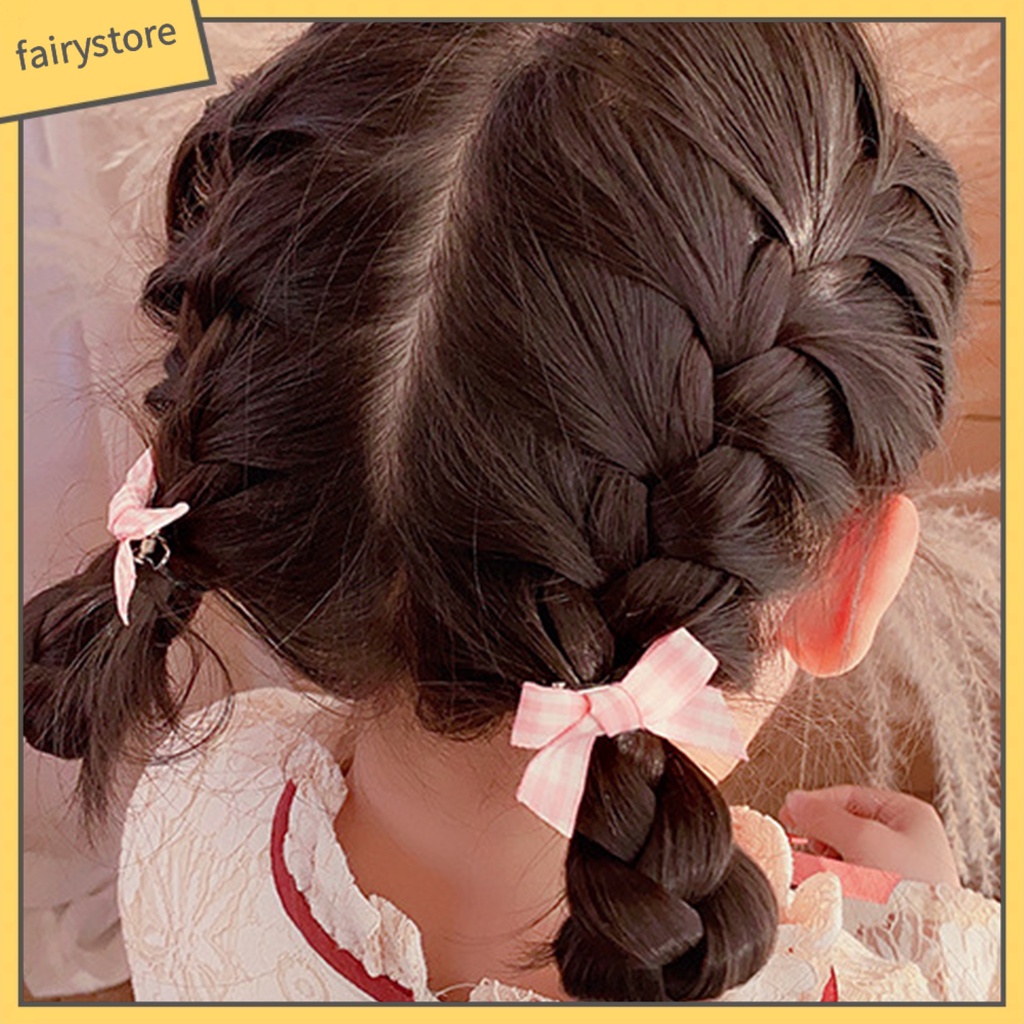 Set 10 Kẹp Tóc Nơ Co Giãn In Họa Tiết Dễ Thương