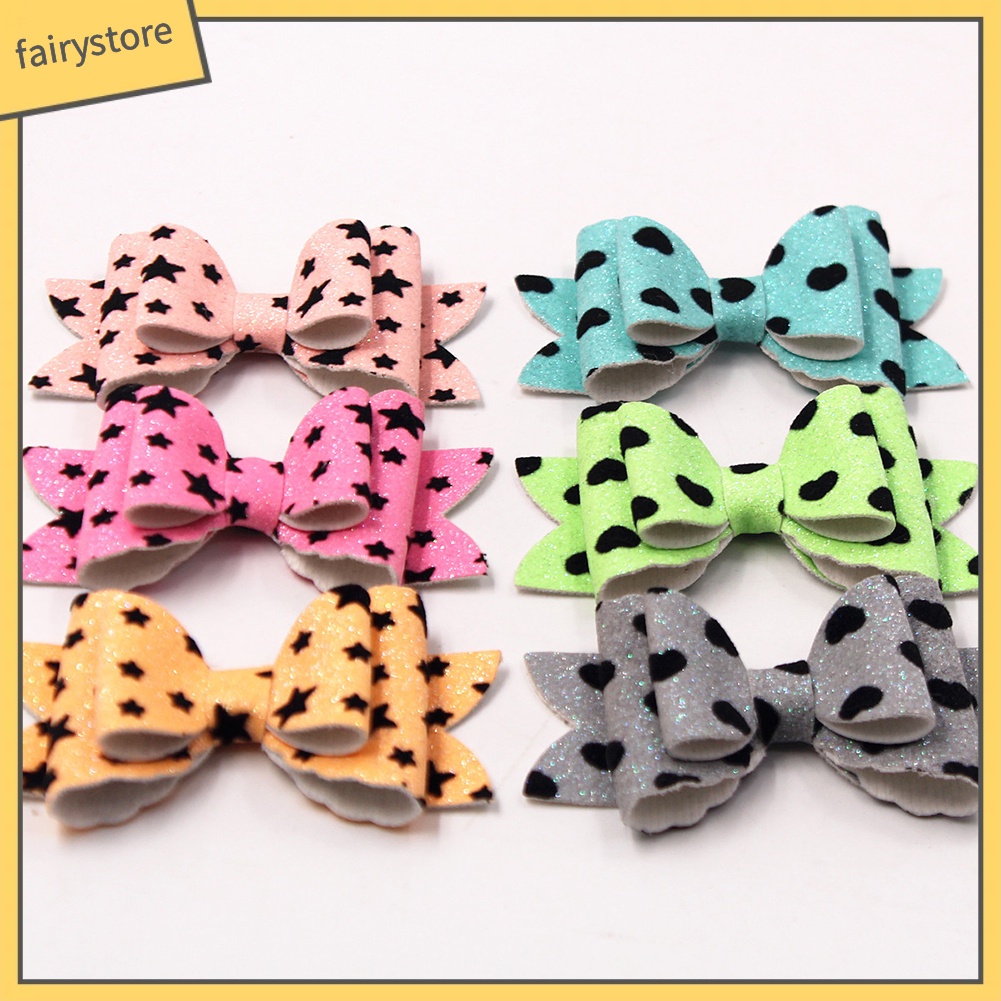 Kẹp Tóc Hình Ngôi Sao / Trái Tim Đính Kim Sa Lấp Lánh Xinh Xắn Cho Bé Gái