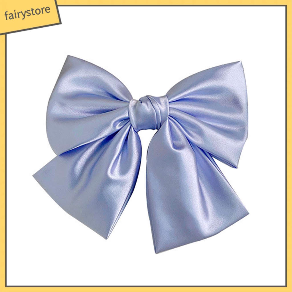 Kẹp Tóc Nơ Satin Trơn Mịn Trang Trí Xinh Xắn Cho Nữ