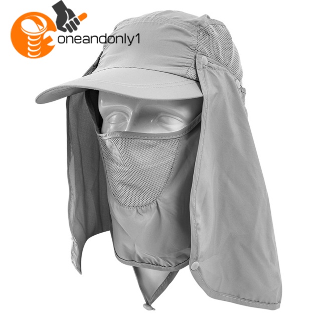 Mũ Chống Nắng Uv Bảo Vệ 360 Độ Nhanh Khô Kèm Tấm Che Mặt Và Cổ Tiện Dụng Thời Trang Mùa Hè Cho Nam Và Nữ