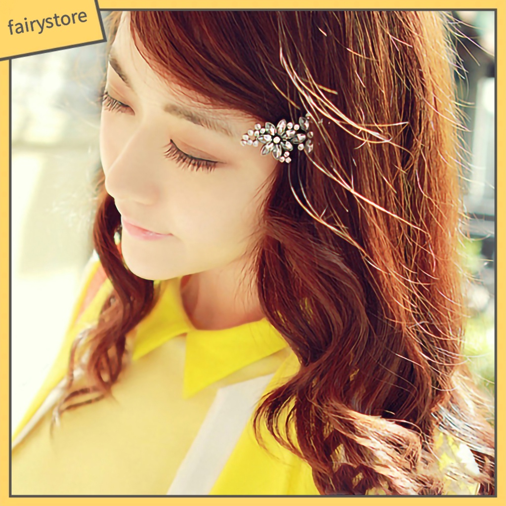 Kẹp Tóc Hình Cánh Hoa Trong Suốt Bằng Hợp Kim Tinh Tế Cho Đám Cưới