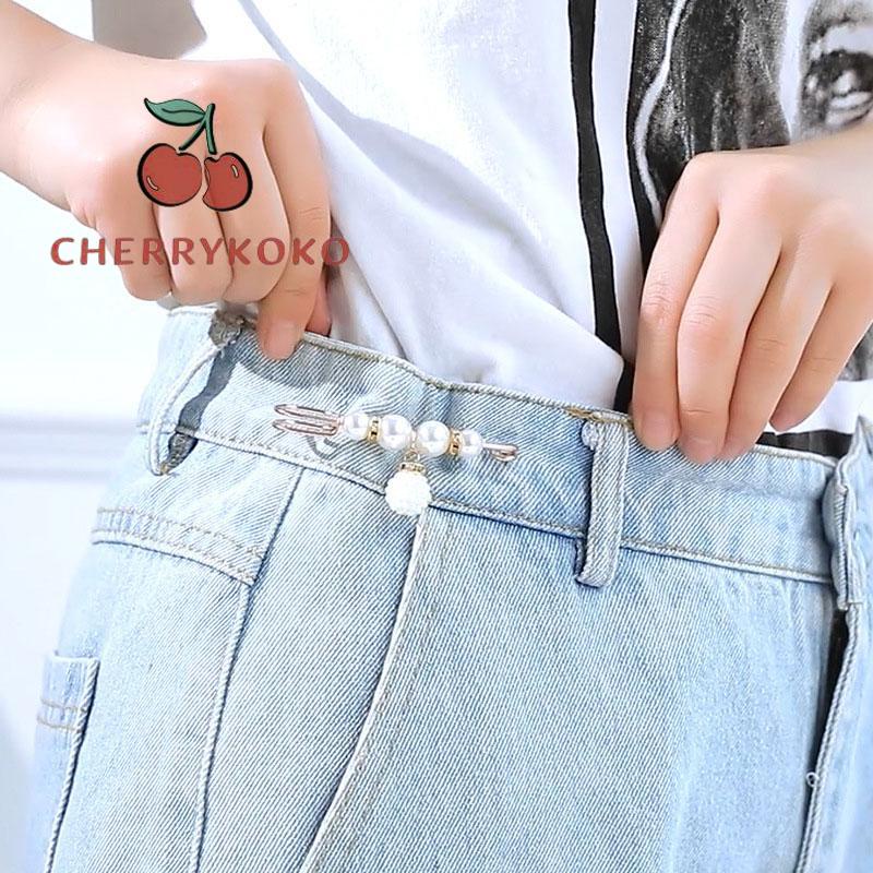 🍒🍒CHERRYKOKO Thắt Lưng denim Đính Ngọc Trai Thời Trang Dành Cho Nữ