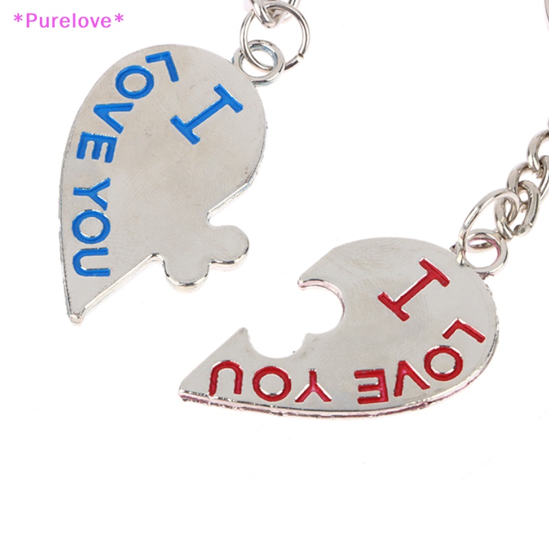 1 Cặp Móc Khóa Hợp Kim Kẽm Mạ Bạc Hình Trái Tim Sáng Tạo Cho Cặp Đôi Mới