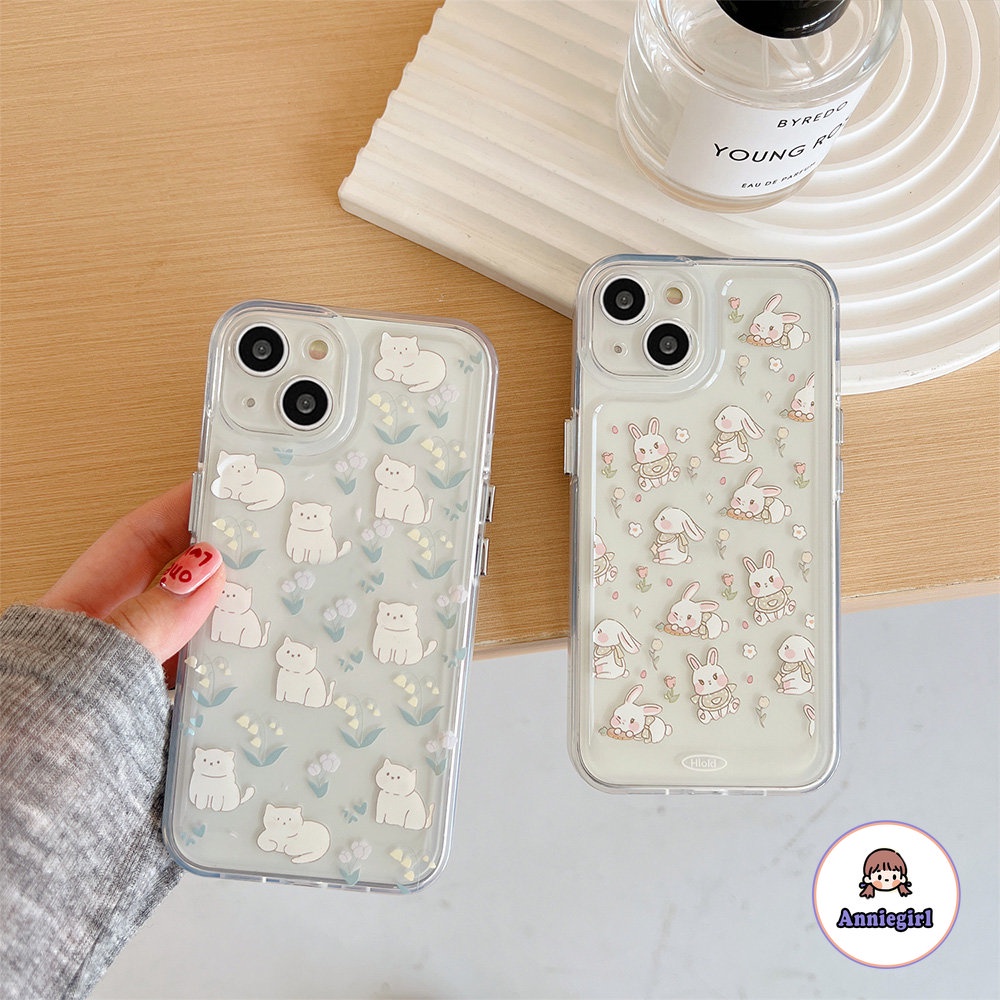 Ốp Điện Thoại TPU Mềm Họa Tiết Thỏ Và Hoa Mùa Hè Cho IPhone 11 14 Pro Max 13 Pro Max 12 IPhone X XS XR 7 8 Plus
