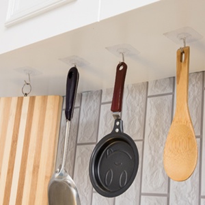 Móc Treo Đồ Dán Tường Trong Suốt Chịu Tải Nặng Đa Năng Cho Nhà Bếp Nhà Tắm