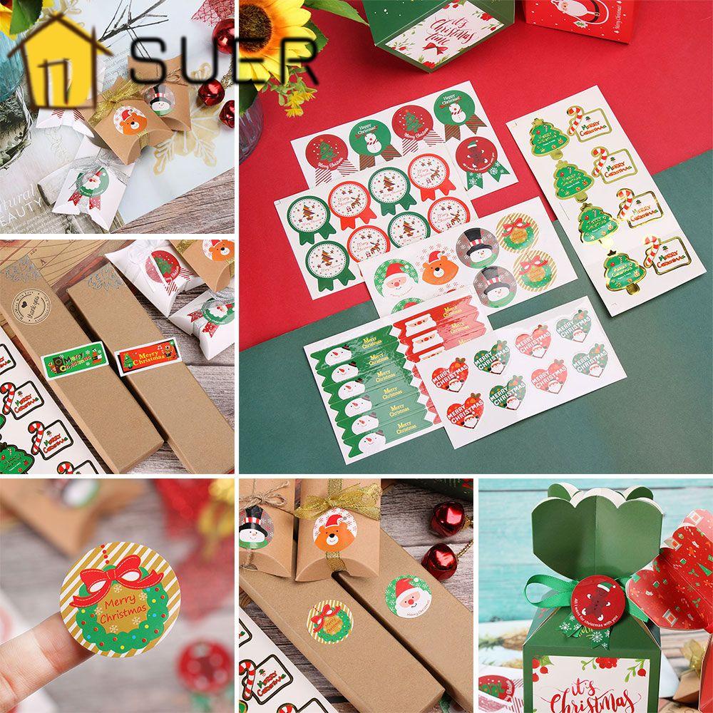 Bộ 5 Miếng Dán Trang Trí Gói Bánh Họa Tiết Giáng Sinh Dễ Thương