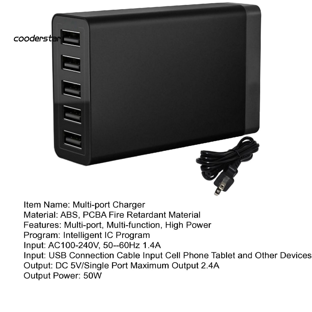 1 Bộ Cổng Sạc USB 10A 5 / 10 Tiện Lợi Du Lịch