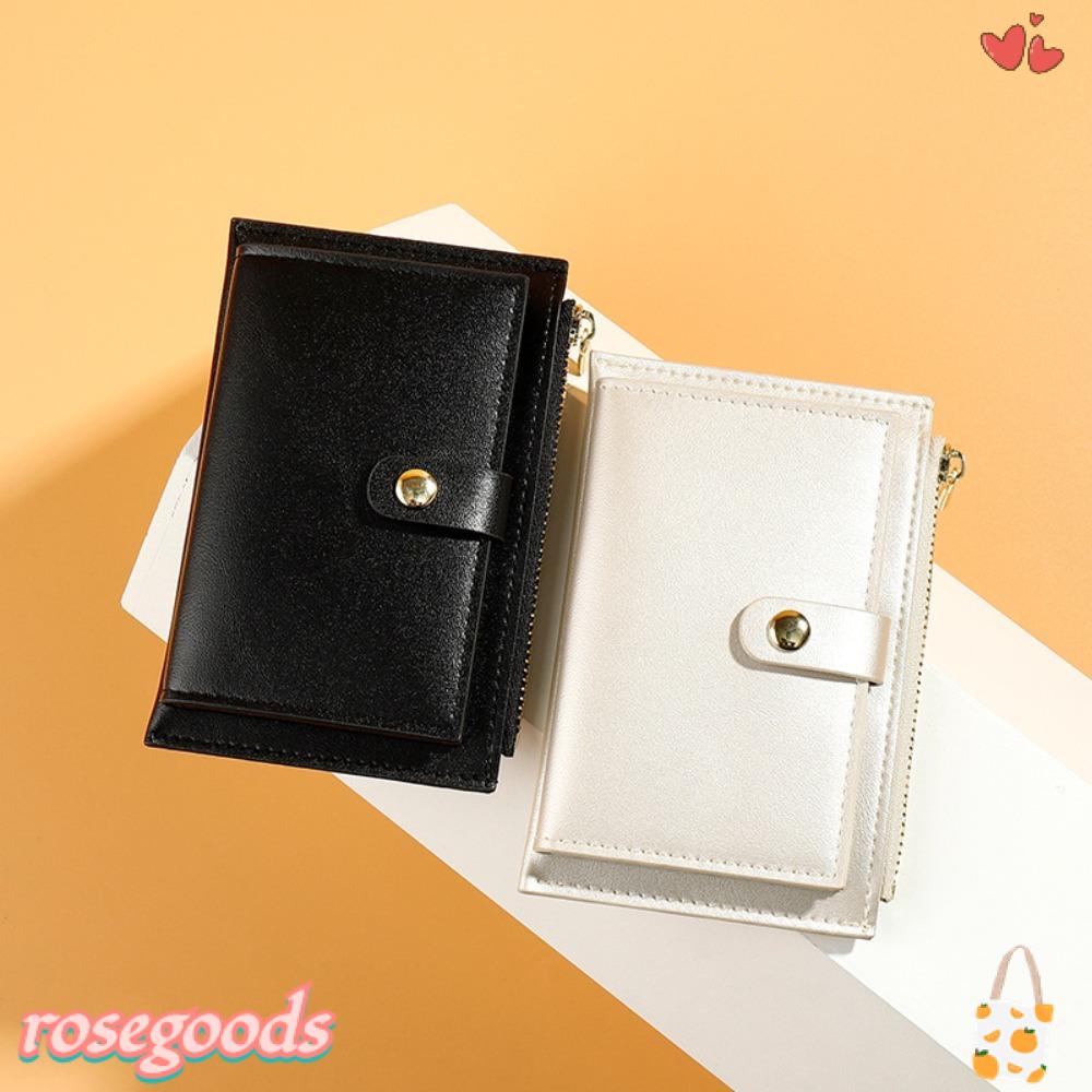 Ví Da Mini Màu Trơn Nhiều Ngăn Đựng Thẻ Thiết Kế Đơn Giản Giá Đỡ