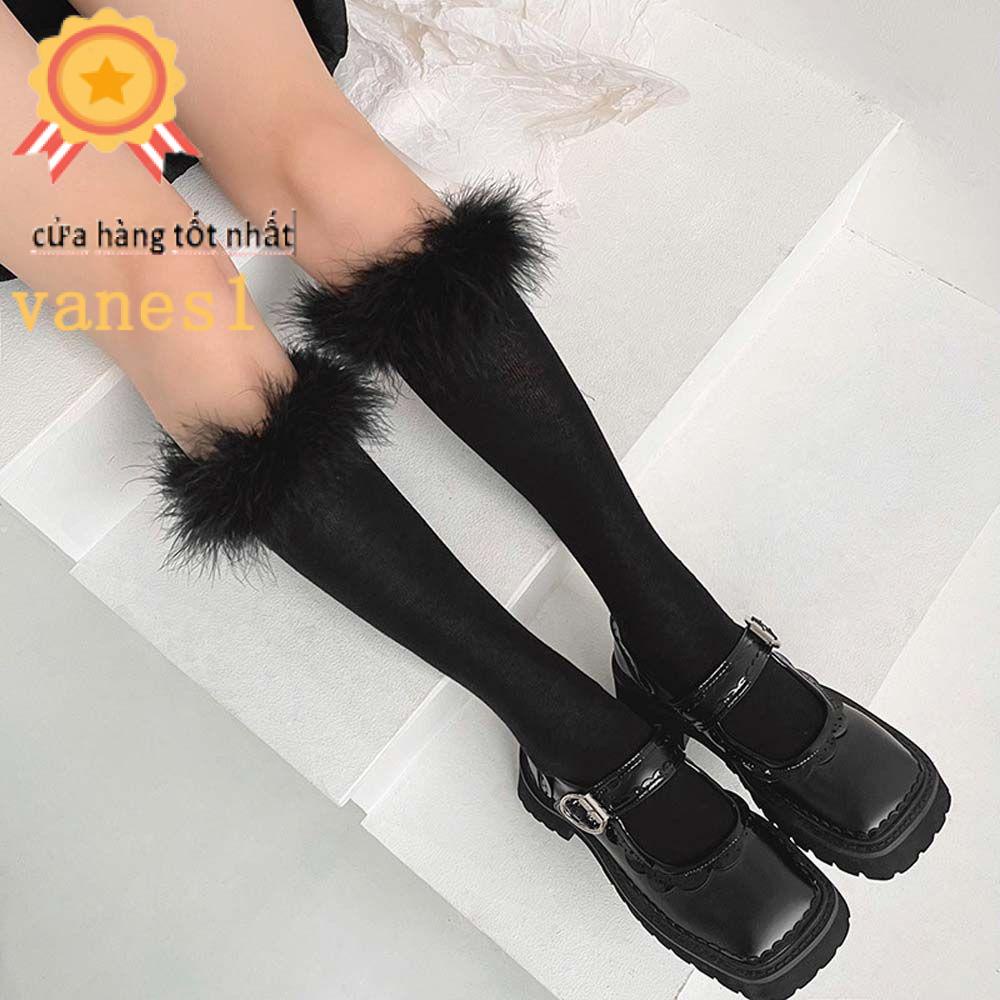 Tất Bắp Chân Cotton Dệt Kim Màu Sắc Ngọt Ngào VANES1