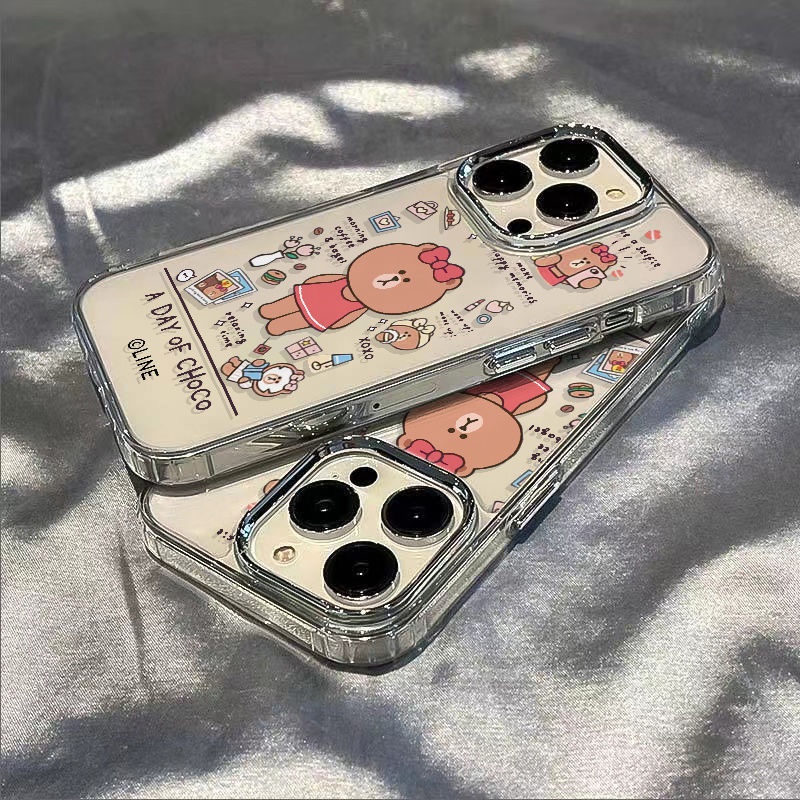 ✅Ốp Điện Thoại Mềm Chống Sốc In Hình Gấu Nâu Cho Iphone 11 12 14pro 78 13max XWRX