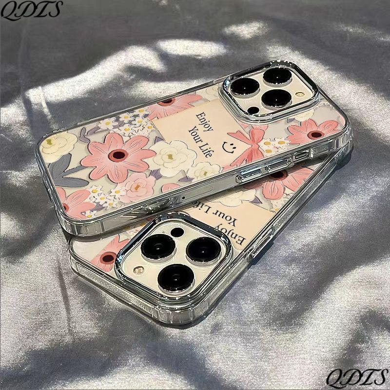 ✅Ốp Điện Thoại Mềm Chống Sốc Họa Tiết Hoa Đơn Giản Có Ngăn Đựng Thẻ Cho iPhone12plus14promax 117 / 813