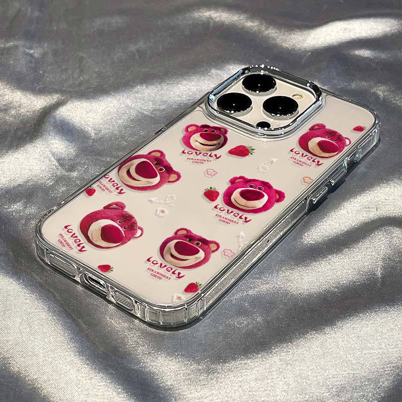 ✅Ốp Điện Thoại Mềm Chống Sốc In Hình Gấu Và Dâu Tây Đơn Giản Cho Apple plus 137xs8iPhone1211 14pro / max NCP4