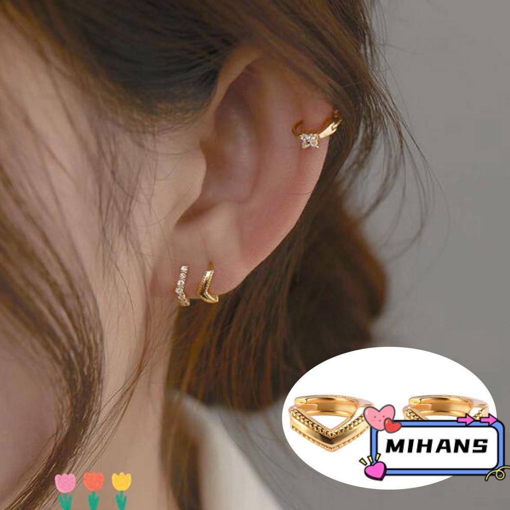 Khuyên Tai Dạng Vòng Nhỏ Lấp Lánh Thời Trang Cho Nữ|Bông Tai Helix CZ Che Sụn