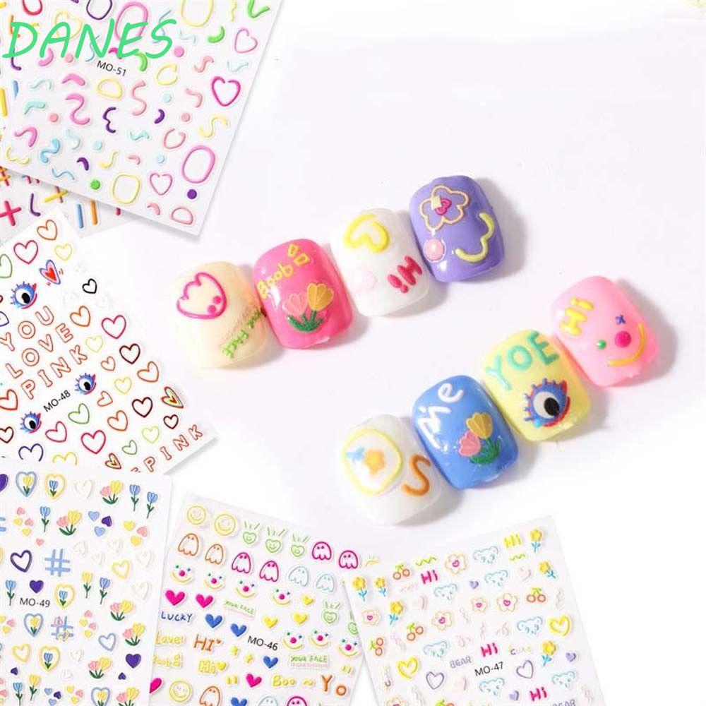 Miếng Dán Trang Trí Móng Tay Họa Tiết Hoạt Hình Nhiều Màu Sắc