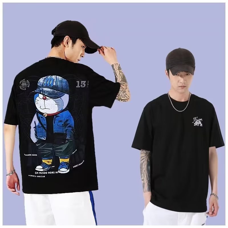 Áo Thun Cotton Tay Ngắn Cổ Tròn In Hình Anime Thời Trang Hàn Quốc Cho Nam