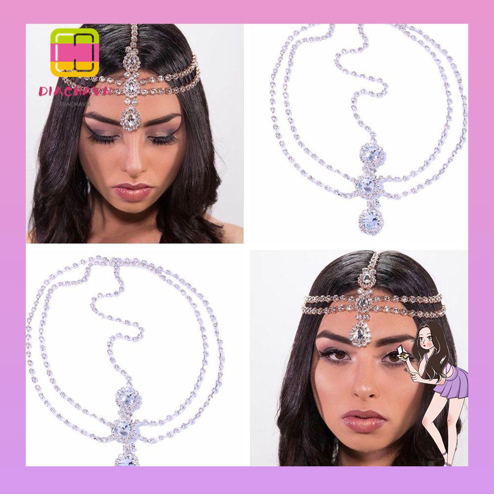 Vòng Đeo Đầu Chuỗi Xích|Trâm Cài Tóc Cô Dâu Màu Sắc Phong Cách Bohemian