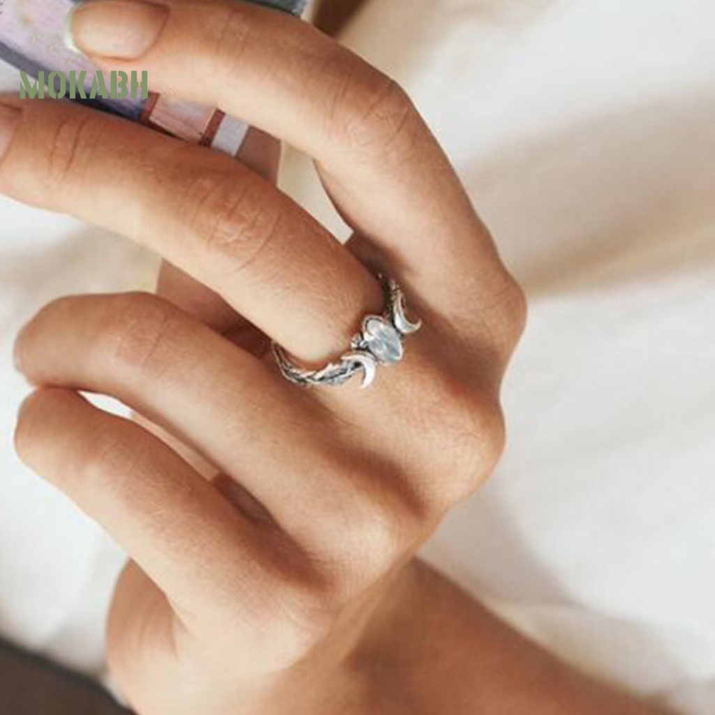 Nhẫn Màu Bạc Phong Cách Retro Tinh Tế Thời Trang Cho Nữ