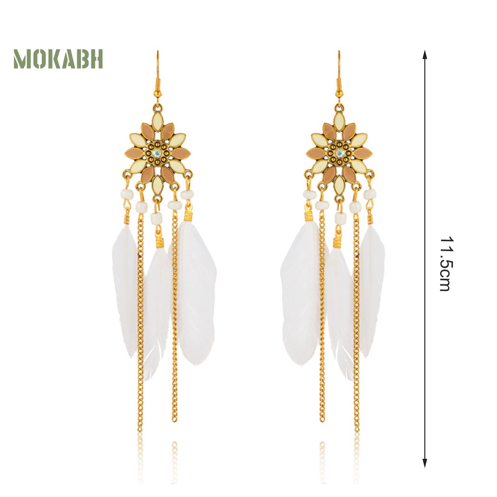 1 Đôi Bông Tai Hợp Kim Dáng Dài Thiết Kế Tinh Tế Dễ Phối Đồ Thời Trang Cho Nữ