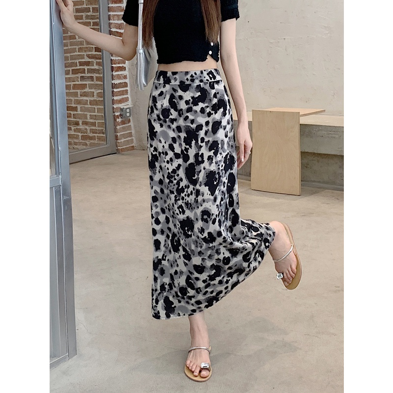 Chân Váy Chữ A Lưng Cao Ôm Dáng Họa Tiết Da Báo Thời Trang Dành Cho Nữ