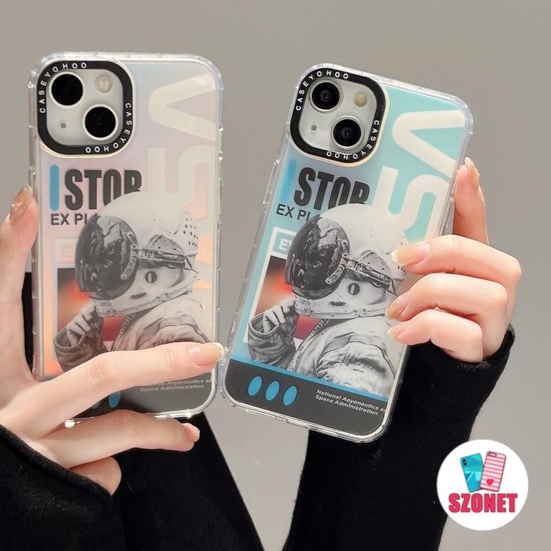 Ốp Điện Thoại Dẻo Màu Gradient Họa Tiết Phi Hành Gia &amp; Logo Spaceman Độc Đáo Chống Sốc Cho iPhone 14 13 12 11 Pro Max 14 Plus