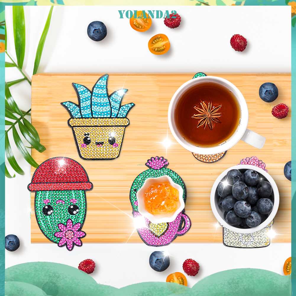 Đế Lót Ly Chống Trượt Đính Đá Pha Lê DIY Cho Người Lớn Và Trẻ Em