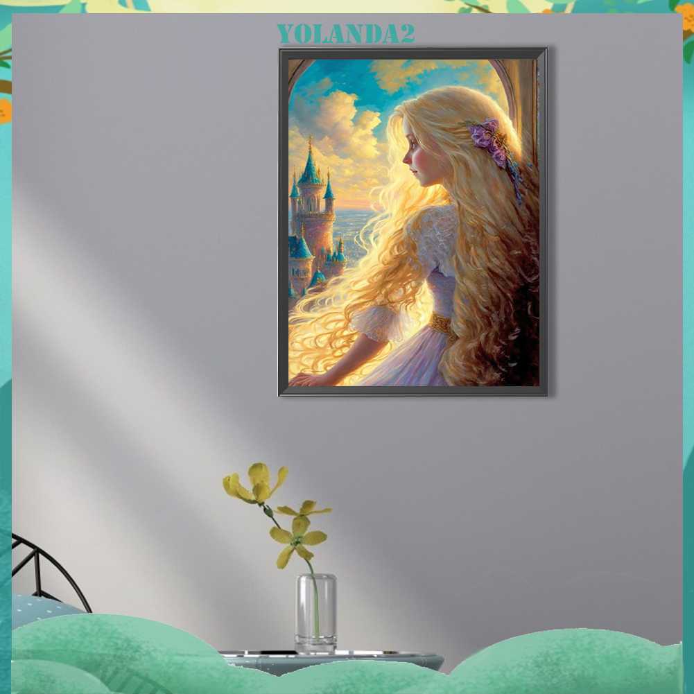 Tranh Đính Đá Kim Cương Toàn Bộ 5D DIY Hình Vẽ Cô Gái Trang Trí Nhà Cửa