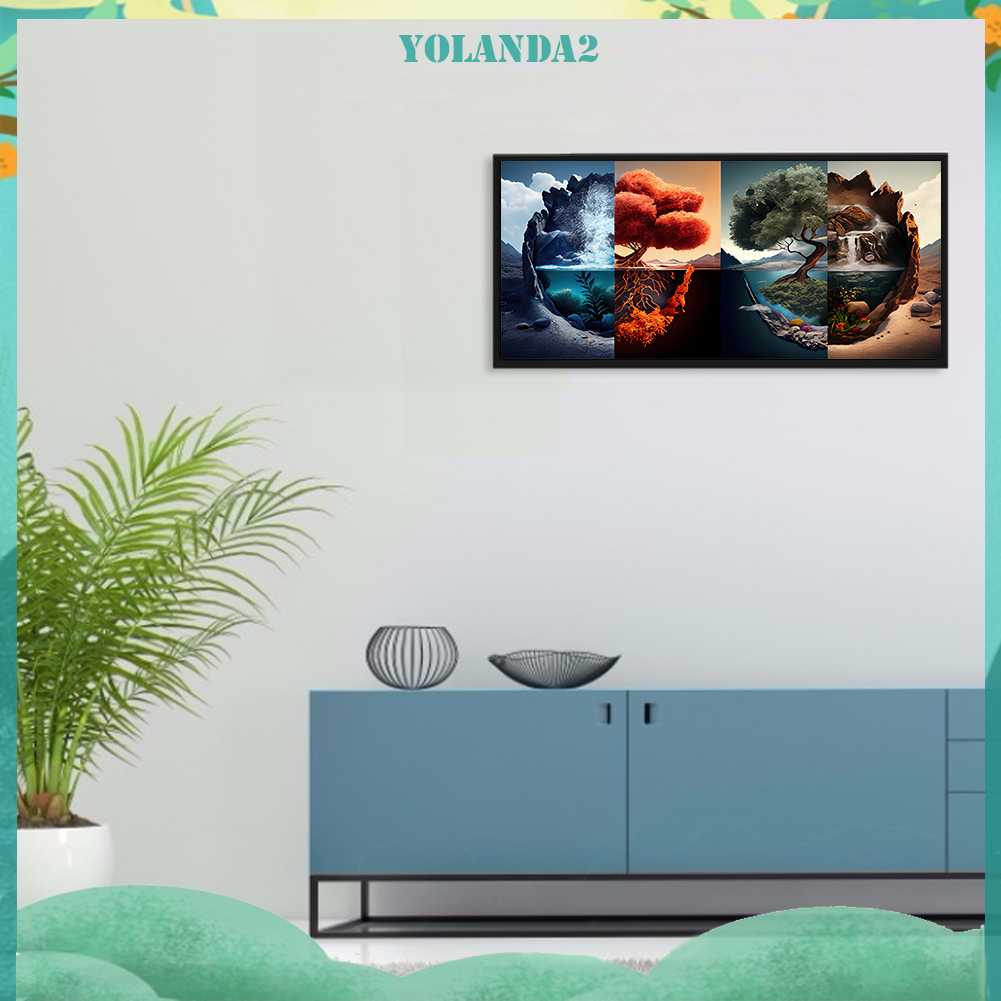 Tranh Đính Đá Kim Cương Toàn Bộ 5D DIY Hình Vẽ Bốn Mùa Trang Trí Nhà Cửa