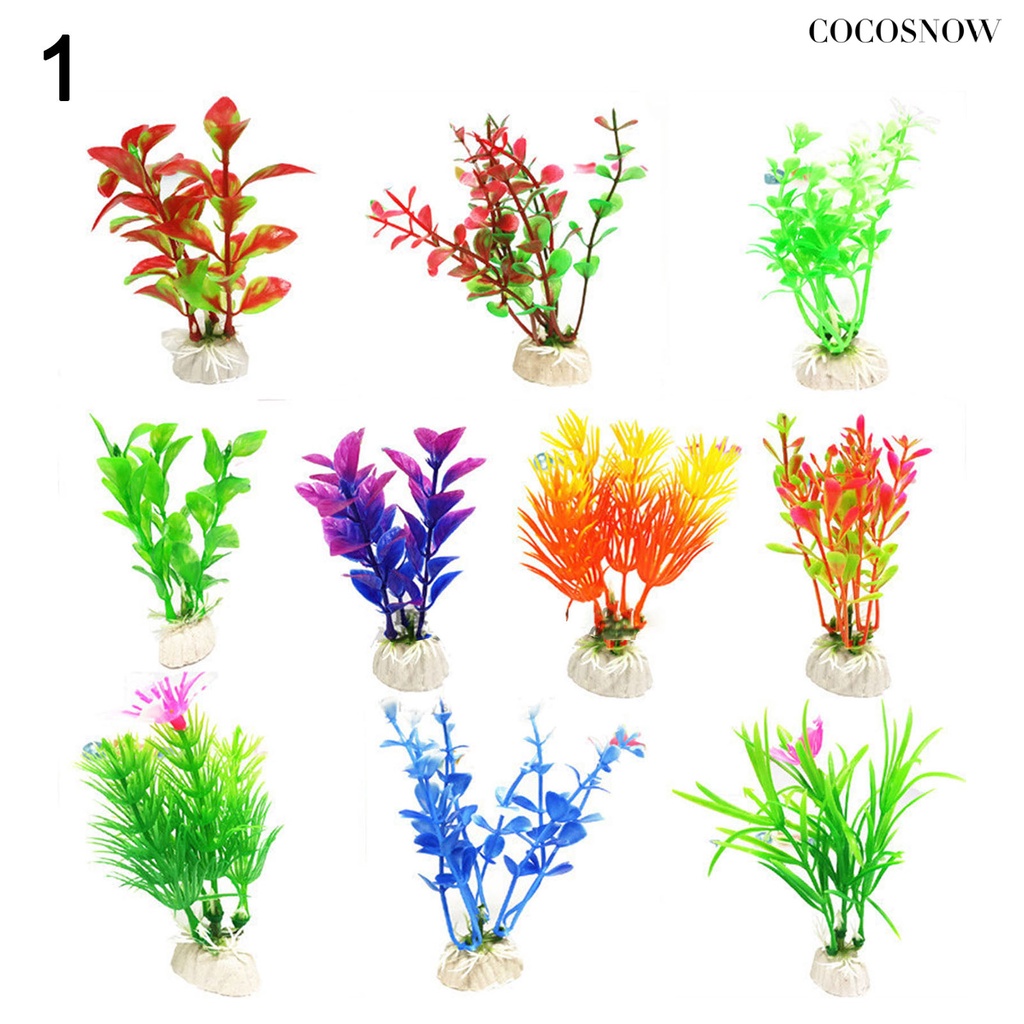 Cây Cảnh Giả 10 Kiểu Ngẫu Nhiên Dùng Trang Trí Bể Cá