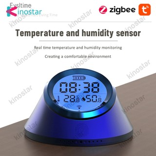 Tuya zigbee smart temperature and humidity sensor clock with screen backlight display home meter kinotstar kinotstar .