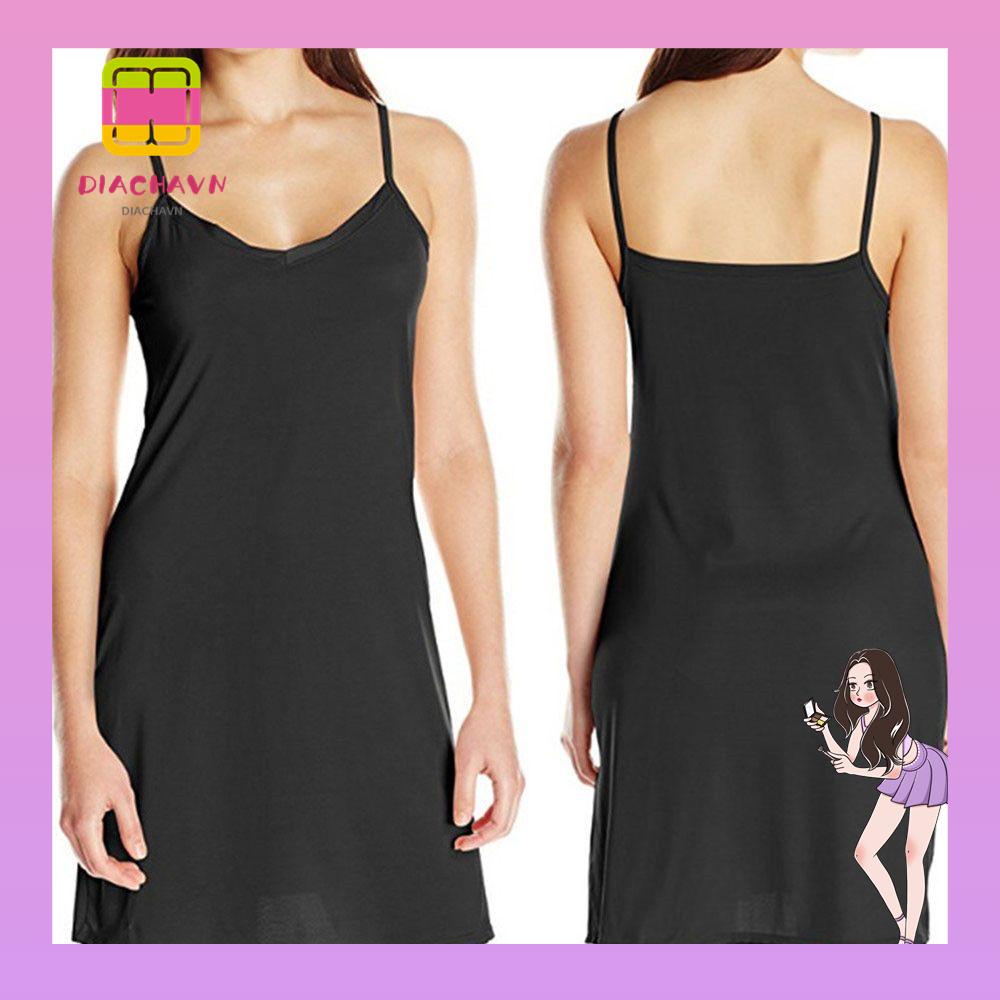 Đầm Hai Dây Hở Lưng Màu Sắc Trơn Thời Trang Mùa Hè Cho Nữ