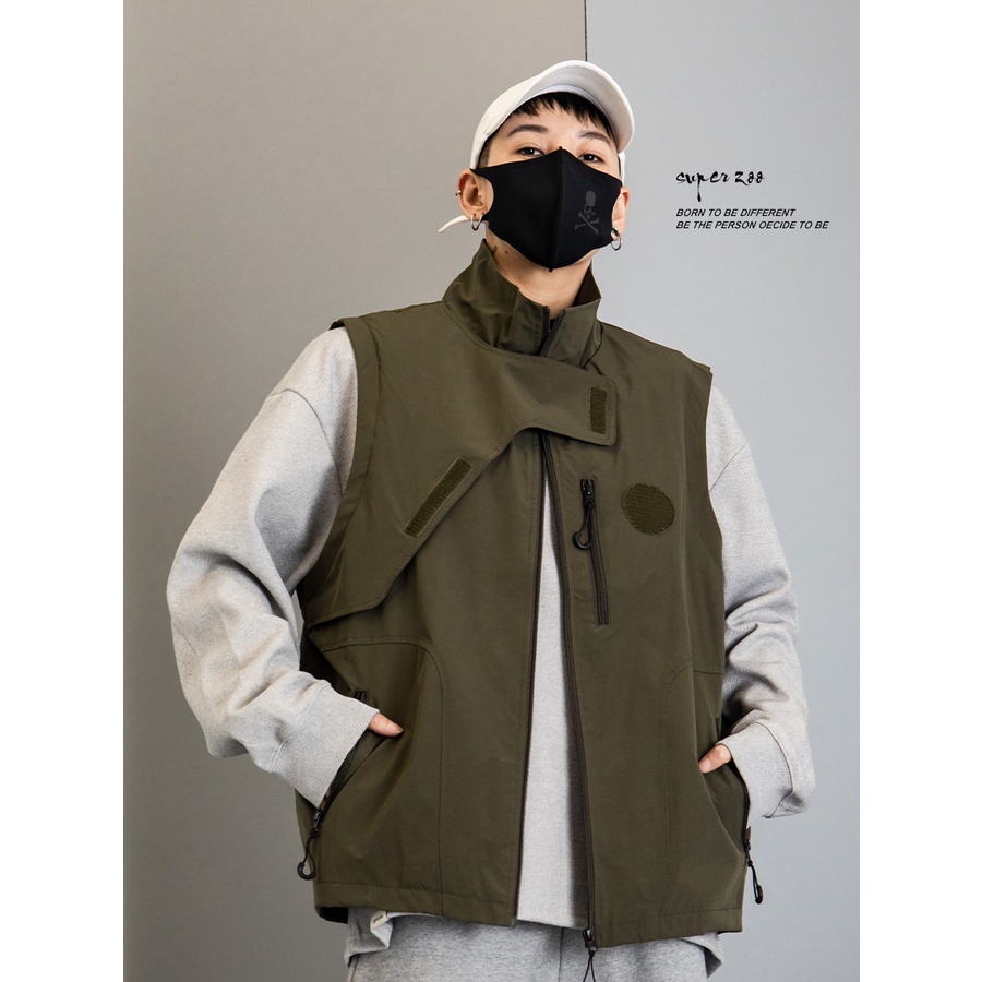 Áo Sát Nách Cổ Đứng Phong Cách Đường Phố Mỹ Cá Tính Cho Nam