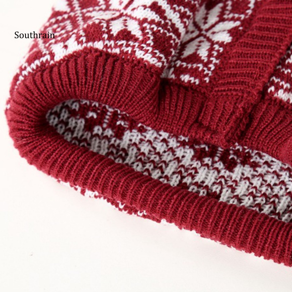 Áo Sweater Dệt Kim Giữ Ấm In Họa Tiết Hoa Tuyết Tuần Lộc Giáng Sinh Đáng Yêu Cho Cún Cưng
