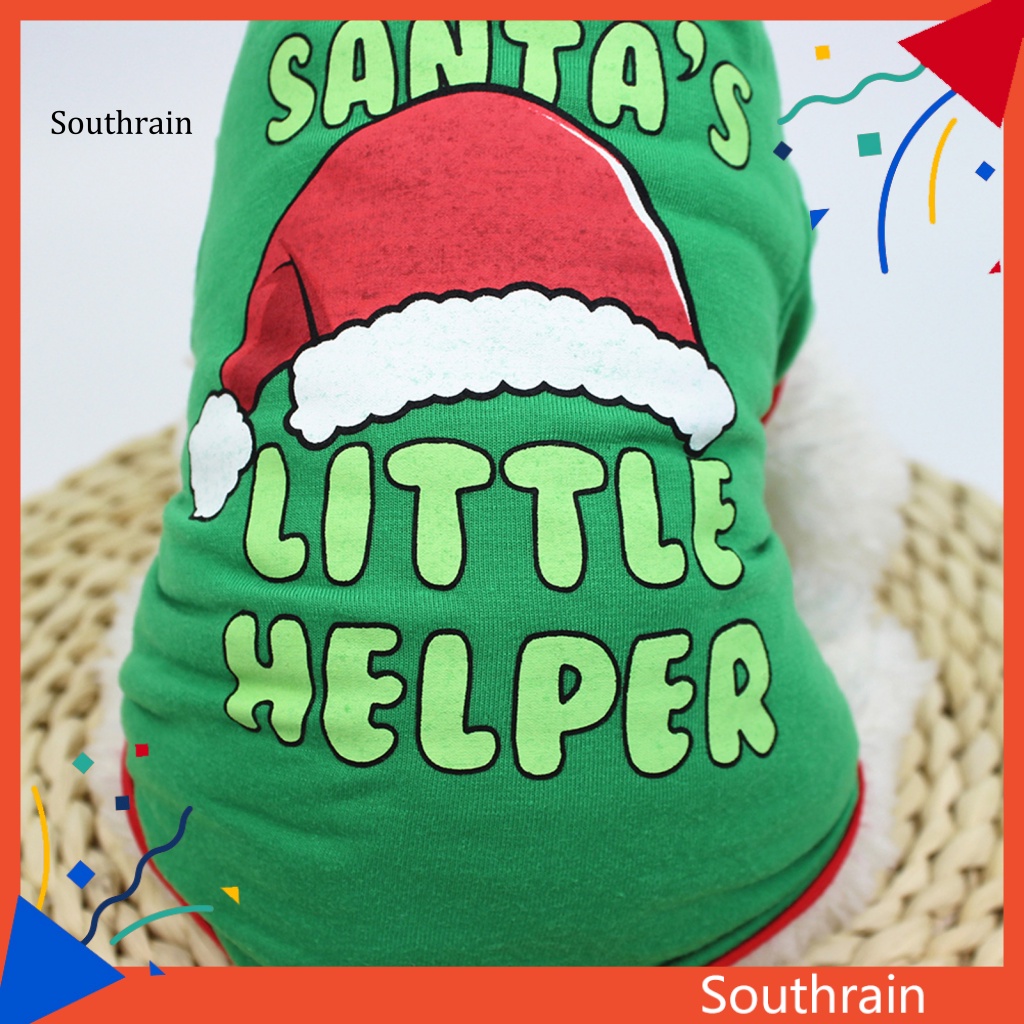 Áo Thun In Họa Tiết Giáng Sinh Màu Xanh Lá Thời Trang Mùa Hè Cho Cún Cưng