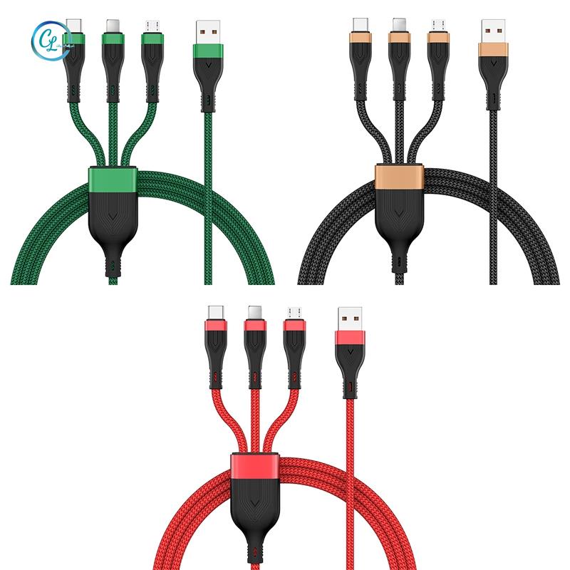 Cáp Sạc Nhanh 3 Trong 1 4Ft 100W Cho Điện Thoại Android Ios Type-C