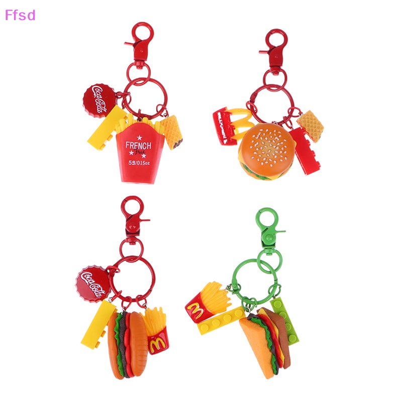 {Ffsd} Móc Khóa Hình Bánh Hamburger Khoai Tây Chiên Bánh Quy Ba Lô Sáng Tạo Dễ Thương Làm Quà Tặng Cho Học Sinh * Bán Chạy