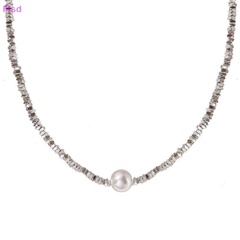 Luimo Vòng cổ Ngọc Trai Kiểu Hình Học Bất Đối Xứng Phong Cách Âu Mỹ Cá Tính Cho Nữ * Bán Chạy