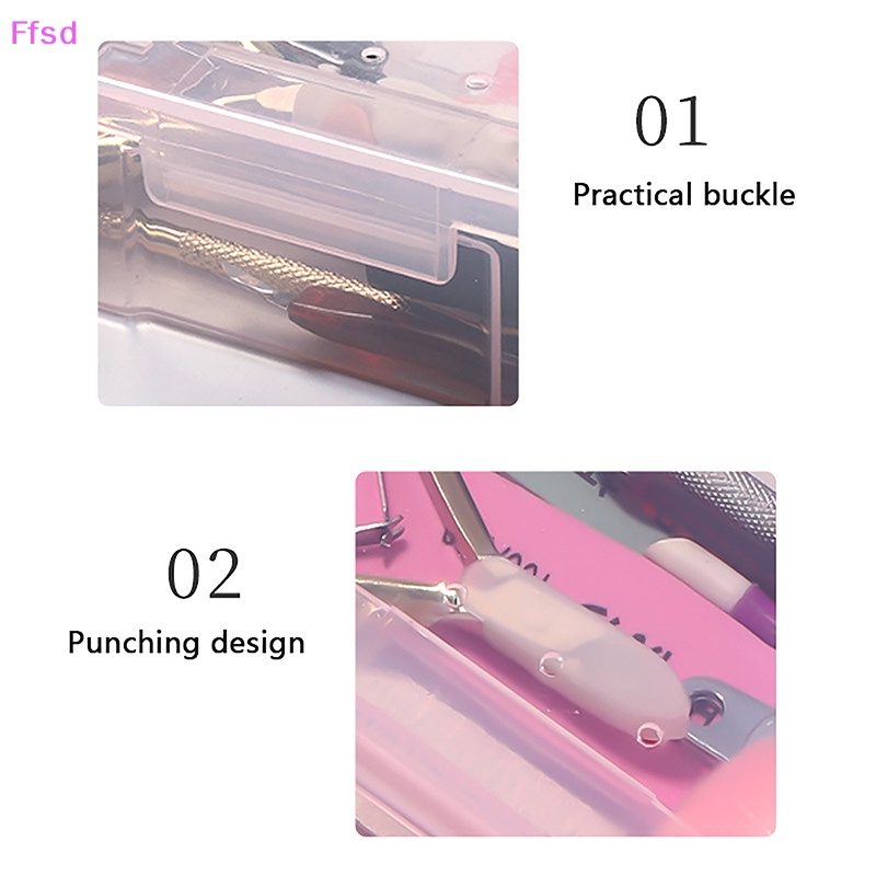 {Ffsd} Hộp Nhựa Rỗng Hình Chữ Nhật Đựng Dụng Cụ Làm Móng Nghệ Thuật * Bán Chạy